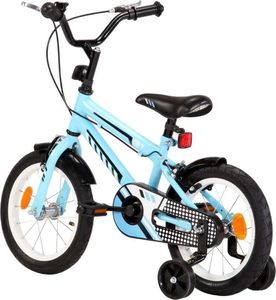 vidaXL Rower dla dzieci czarno-niebieski 14 cali 3