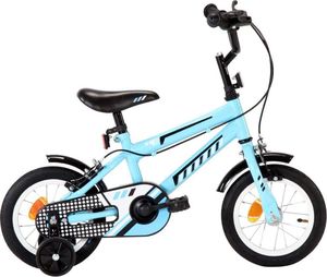 vidaXL Rower dla dzieci czarno-niebieski 12 cali 1