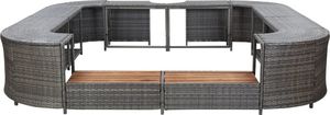 vidaXL Kwadratowa obudowa spa, szara, 268x268x55 cm, polirattan 2