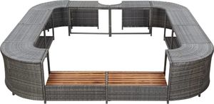 vidaXL Kwadratowa obudowa spa, szara, 268x268x55 cm, polirattan 3