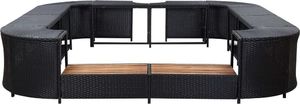 vidaXL Kwadratowa obudowa spa, czarna, 268x268x55 cm, polirattan 2