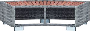 vidaXL Stopień do spa, szary, 92 x 45 x 25 cm, polirattanowy 5