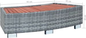 vidaXL Stopień do spa, szary, 92 x 45 x 25 cm, polirattanowy 8