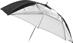 Massa Parasolka 2w1 srebrna - czarna + biała / dyfuzor 85cm 2