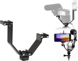 Micnova Uchwyt / Szyna / Adapter do Filmowania / do Aparatu Kamery - 3x Gorąca Stopka + Gwint 1/4'' 2