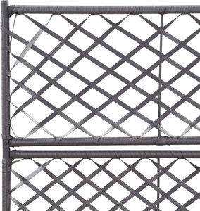 vidaXL Donica z kratką i 2 wkładami, 58x30x107 cm, polirattan, czarna 5