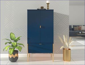 Elior Wysoka komoda w stylu glamour Perilla 4X - Granat 4