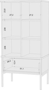 Elior Wysoka komoda w stylu glamour Perilla 4X - Granat 5