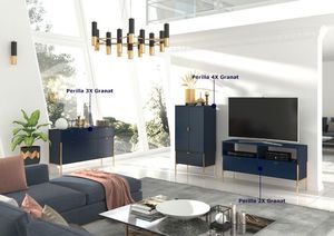 Elior Wysoka komoda w stylu glamour Perilla 4X - Granat 6