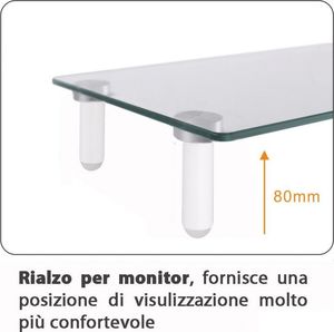 Techly Podstawka pod monitor Techly do 20kg narożna, szklana 6