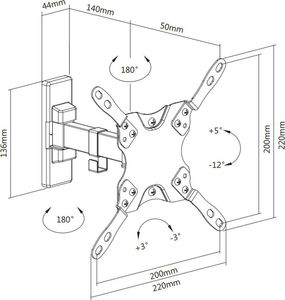 Techly Uchwyt Ścienny do telewizora TV/LCD 13-42 Cali 20kg Obrotowy (ICA-PLB 400STY) 3
