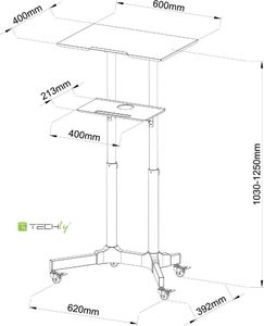 Techly Uniwersalne mobilne biurko stolik prezentacyjny czarny (ICA-TB TPM-1BK) 6