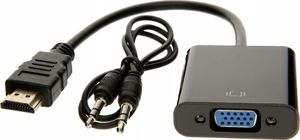 Adapter AV Pawonik HDMI - D-Sub (VGA) + Jack 3.5mm czarny (JL-H1003) 1