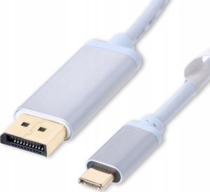 Kabel USB Pawonik USB-C - DisplayPort 1.8 m Srebrny 1