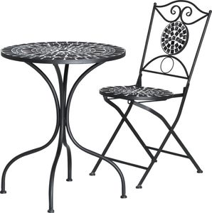 4Living Lauko kėdės ir stalo komplektas 4LIVING Sisilia, pilkas/juodas 1