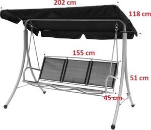 4Living Huśtawka ogrodowa Palmanova, szara 7