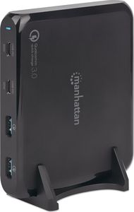 Manhattan Stacja Zasilająca 1x USB-C PD 60W, 1x USB-C PD 30W, 2x USB-A 1