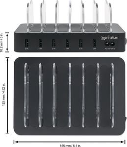 Ładowarka Manhattan 6x USB-A 2.4 A (102254) 5