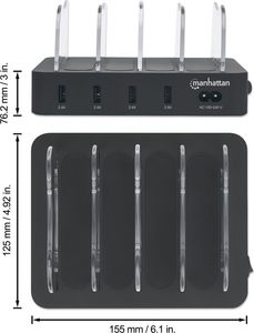 Ładowarka Manhattan 4x USB-A 2.4 A (102261) 5