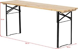 4Living Zestaw stół+2 ławki Wooden Beer brązowy 7