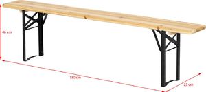 4Living Zestaw stół+2 ławki Wooden Beer brązowy 8