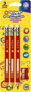 Astra Ołówek do nauki pisania 3szt + temperówka ASTRA 1