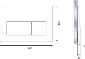 Przycisk spłukujący Cersanit Presto do WC chrom mat (K97-348) 2