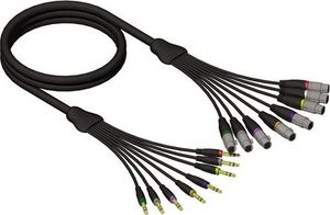 Kabel Adam Hall Jack 6.3mm x8 - XLR x8 5m czarny 1