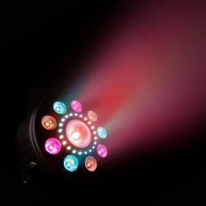 Świetlówka Cameo Płaski reflektor PAR Cameo FLAT MOON 3w1, diody LED RGB+ UV+ stroboskop 9