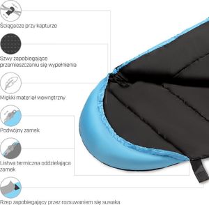 Nils Extreme Śpiwór czarno-niebieski 220 cm uniwersalny (NC2012) 15