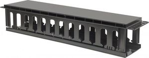 Techly Organizer kabli 2U do szaf rack 19 z pokrywą, czarny 2