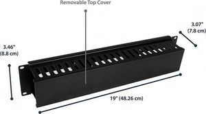 Techly Organizer kabli 2U do szaf rack 19 z pokrywą, czarny 5