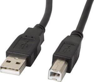 Kabel USB Lanberg USB-A - USB-B 1 m Czarny (CA-USBA-10CC-0010-BK) 1