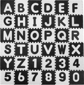 Ricokids Mata piankowa puzzle litery czar. 30x30 cm 36 szt. 1