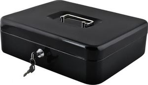 Iso Trade Kasetka sejf na pieniądze duża czarna metalowa na klucz uniwersalny 5