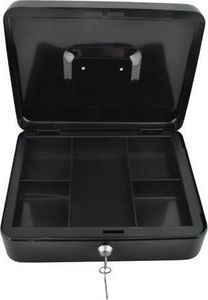 Iso Trade Kasetka sejf na pieniądze duża czarna metalowa na klucz uniwersalny 9