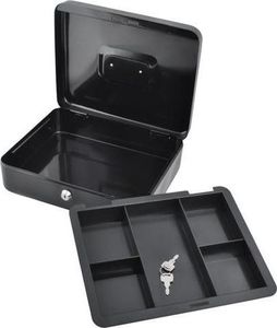 Iso Trade Kasetka sejf na pieniądze duża czarna metalowa na klucz uniwersalny 10