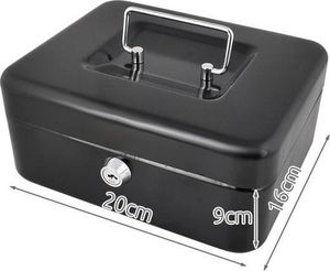 Iso Trade Kasetka metalowa na pieniądze, czarna na zamek (1524) 11