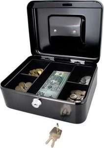 Iso Trade Kasetka metalowa na pieniądze, czarna na zamek (1524) 9