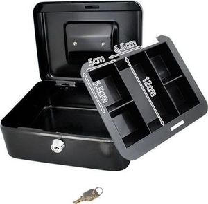 Iso Trade Kasetka metalowa na pieniądze, czarna na zamek (1524) 10