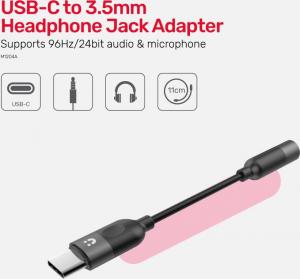 Adapter USB Unitek USB-C - Jack 3.5mm Czarny  (M1204A) 5
