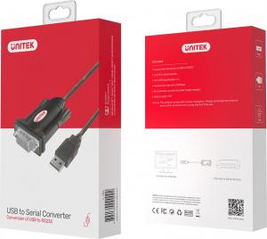 Kabel USB Unitek USB-C - RS-232 1.5 m Czarny (Y-1105K) 4