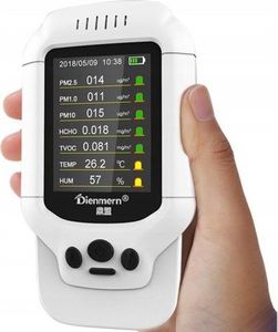 Dienmern laserowy czujnik smogu pyłomierz 8w1 PM 2.5 SMOG miernik jakości powietrza uniwersalny (2415) 2