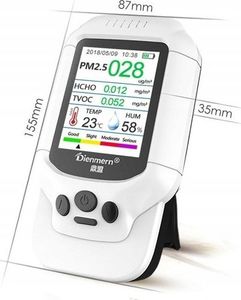 Dienmern laserowy czujnik smogu pyłomierz 8w1 PM 2.5 SMOG miernik jakości powietrza uniwersalny (2415) 5