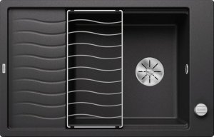 Zlewozmywak Blanco Elon XL 6 S Silgranit antracyt z korkiem automatycznym InFino, kratka ociekowa (524834) 1