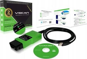VSCAN Interfejs skaner USB VAG KKL wtyk OBD2 PL + CD uniwersalny 1