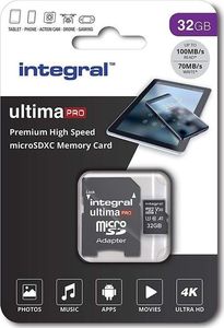 Karta Integral Ultima Pro Premium MicroSDXC 32 GB Class 10 UHS-I/U3 A1 V30 (36567-uniw) 1