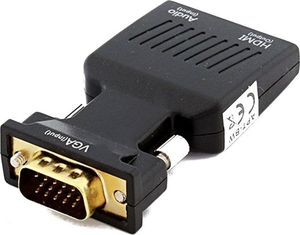 Adapter AV Apte HDMI - D-Sub (VGA) + Jack 3.5mm czarny (1267-uniw) 2