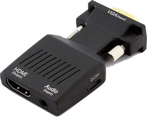 Adapter AV Apte HDMI - D-Sub (VGA) + Jack 3.5mm czarny (1267-uniw) 4