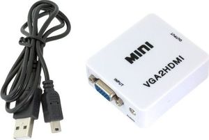 Adapter AV Apte HDMI - D-Sub (VGA) + Jack 3.5mm biały 1